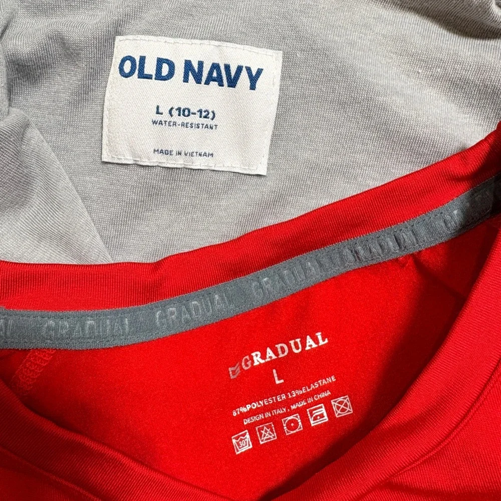 Old Navy Gradual Jacket Shirt Bundle Boys L Black Red Windbreaker Activewear